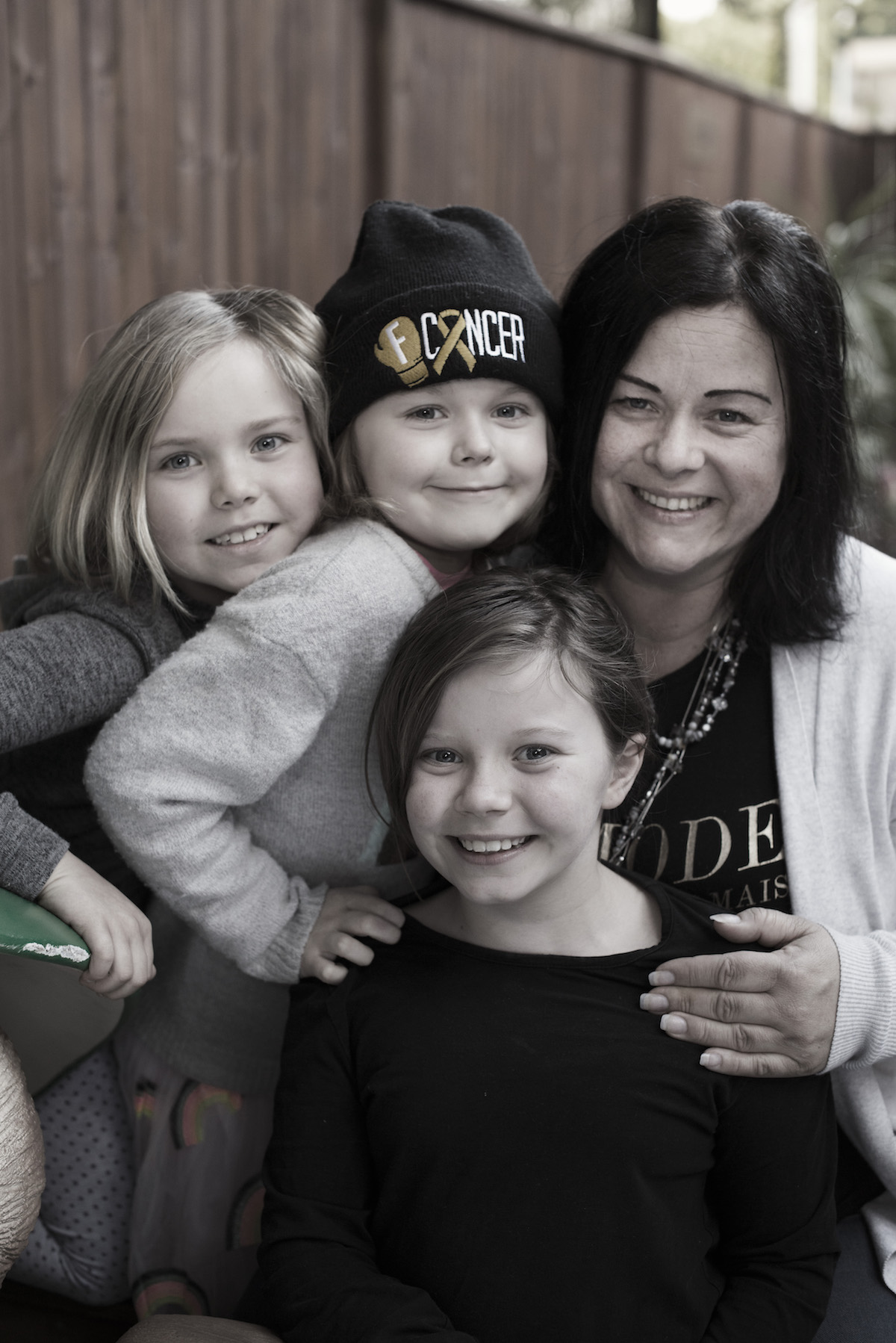 Freyja Christiansen with mum Lizzie and sisters Brynn and Inge